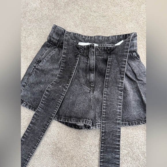 IRO - Ober Denim Paperbag Shorts - size 40, US size 8 - Dark Grey Wash - NWT - Picture 7 of 15